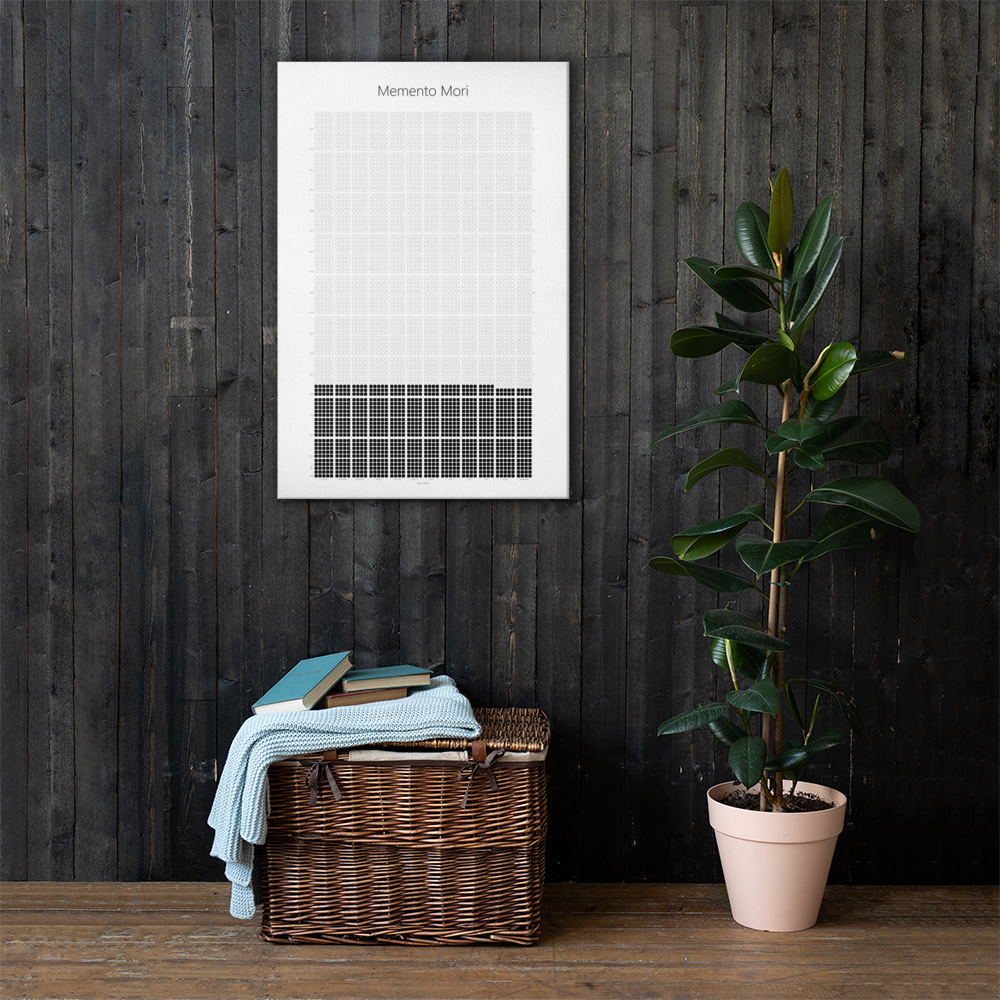 Personalized Life Calendar on Canvas | Memento Mori | Life in Weeks, by month | Stoicism Custom Print Stoic Reflection Wall Decor Poster