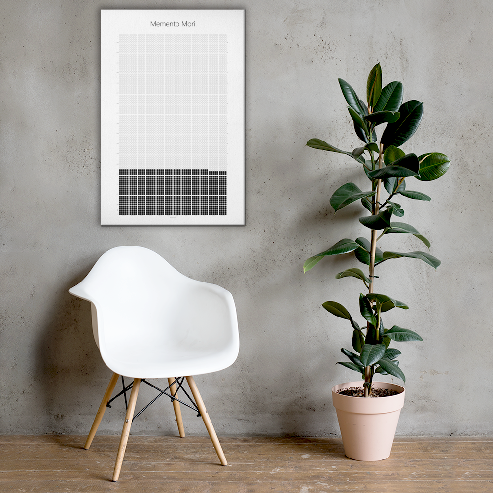 Personalized Life Calendar on Canvas | Memento Mori | Life in Weeks, by month | Stoicism Custom Print Stoic Reflection Wall Decor Poster