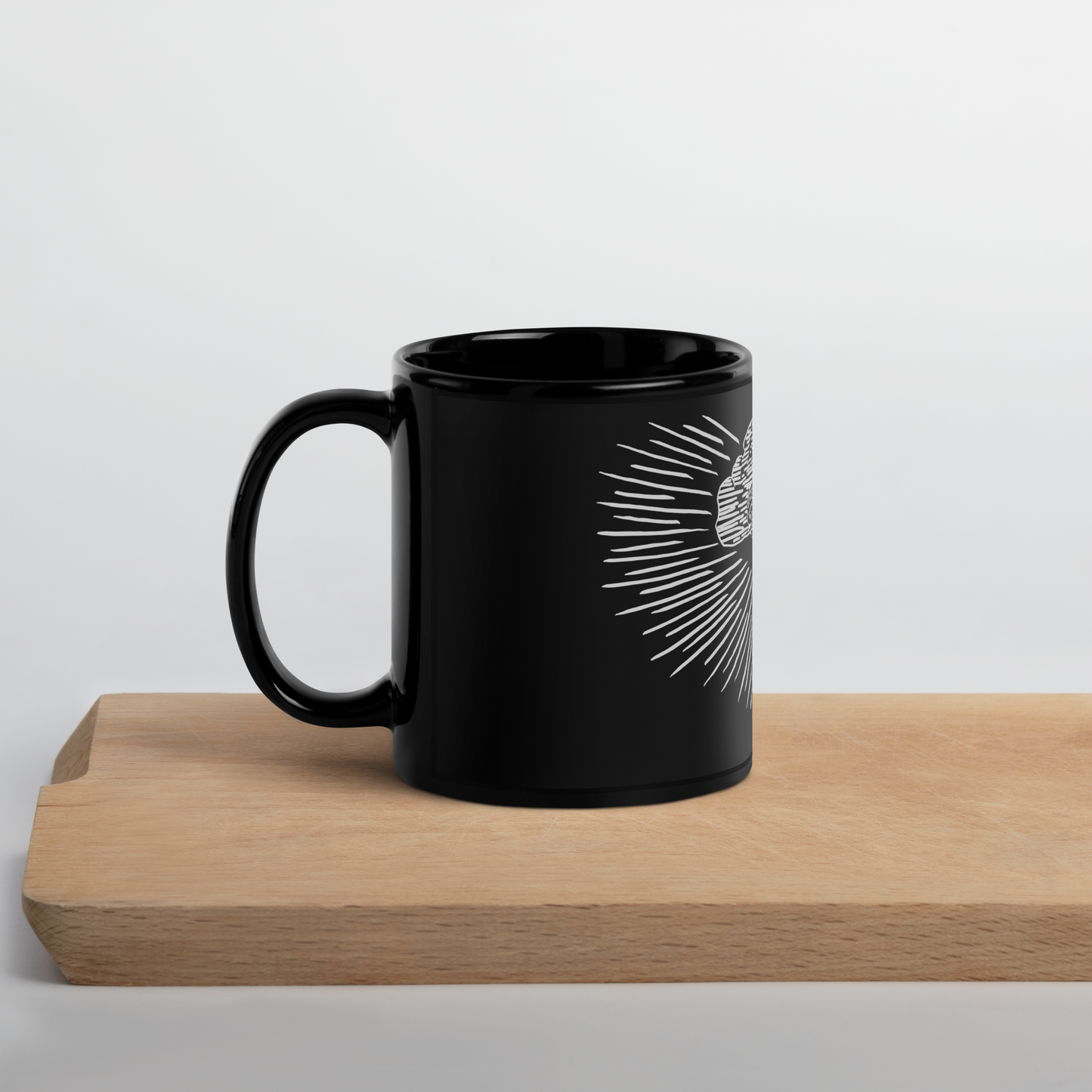 All Seeing Eye on Black Glossy Mug